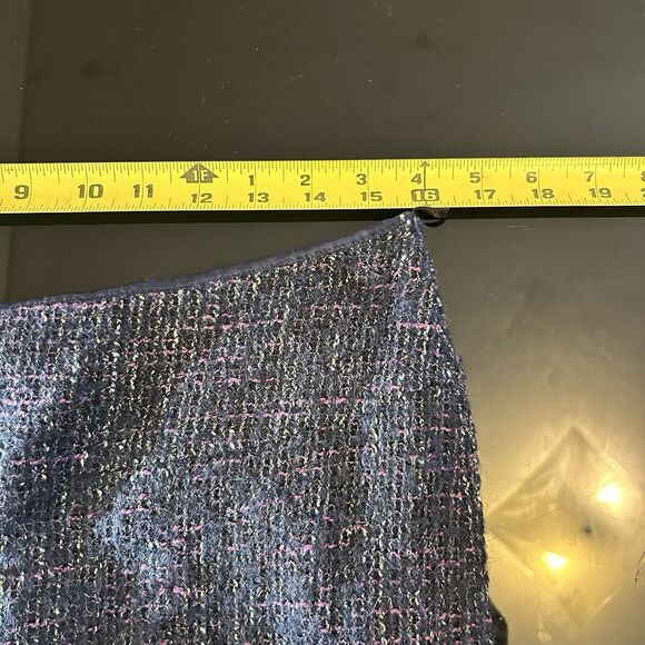 La Fayette 148 Skirt Suite Size 8/10 Alpaca Blend Woven Boucle Navy Business - Picture 10 of 13